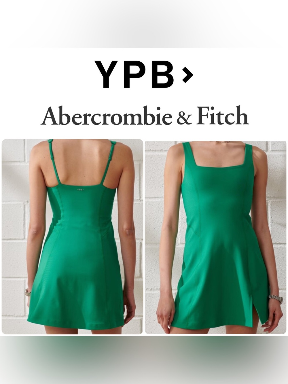 Abercrombie 👗 ⭐️ YPB SculptLUX Mini Dress • SMALL • Green - Picture 2 of 7